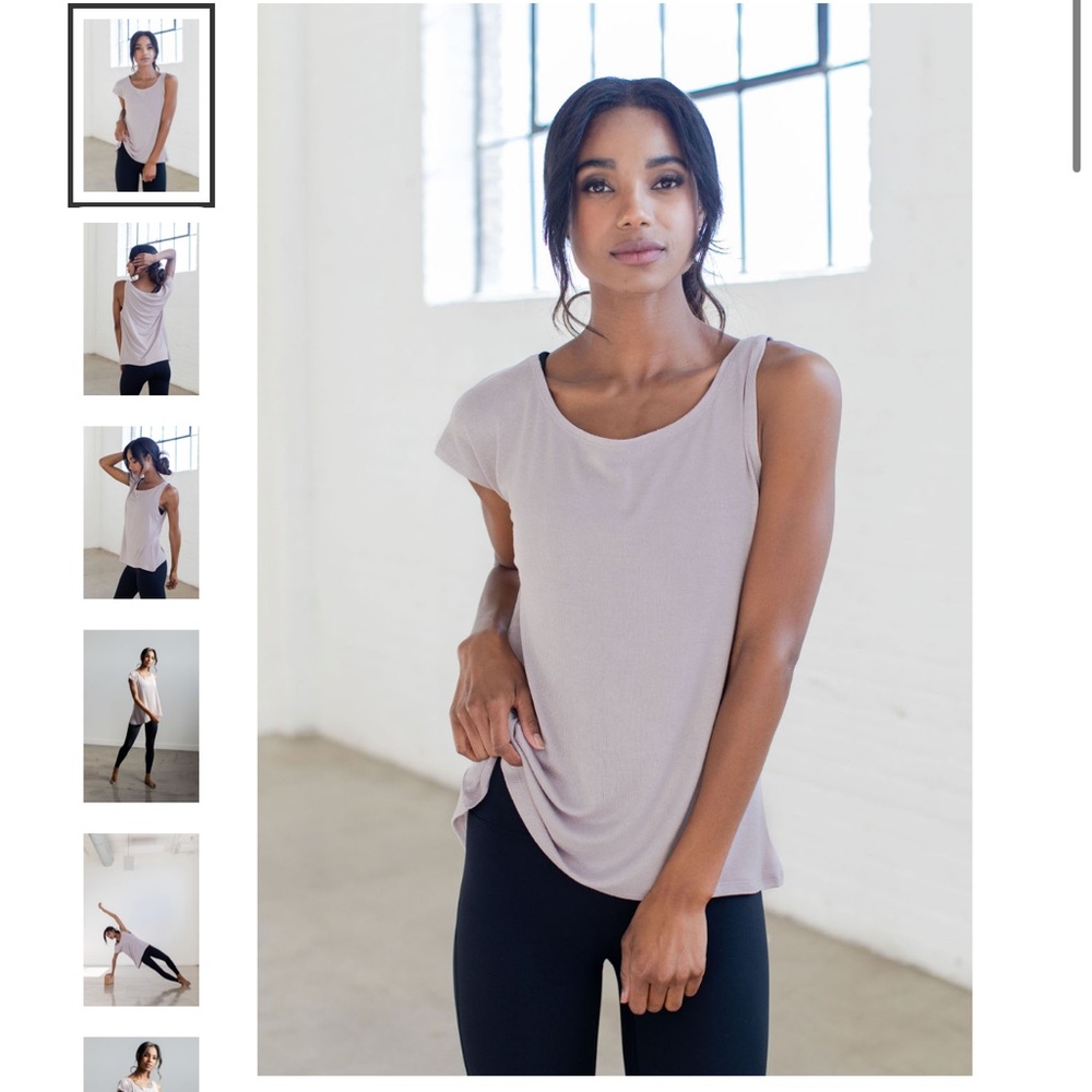NWT SAVVI MD Light Muted Purple (Cloud Grey) Asymmetrical DARCY Top